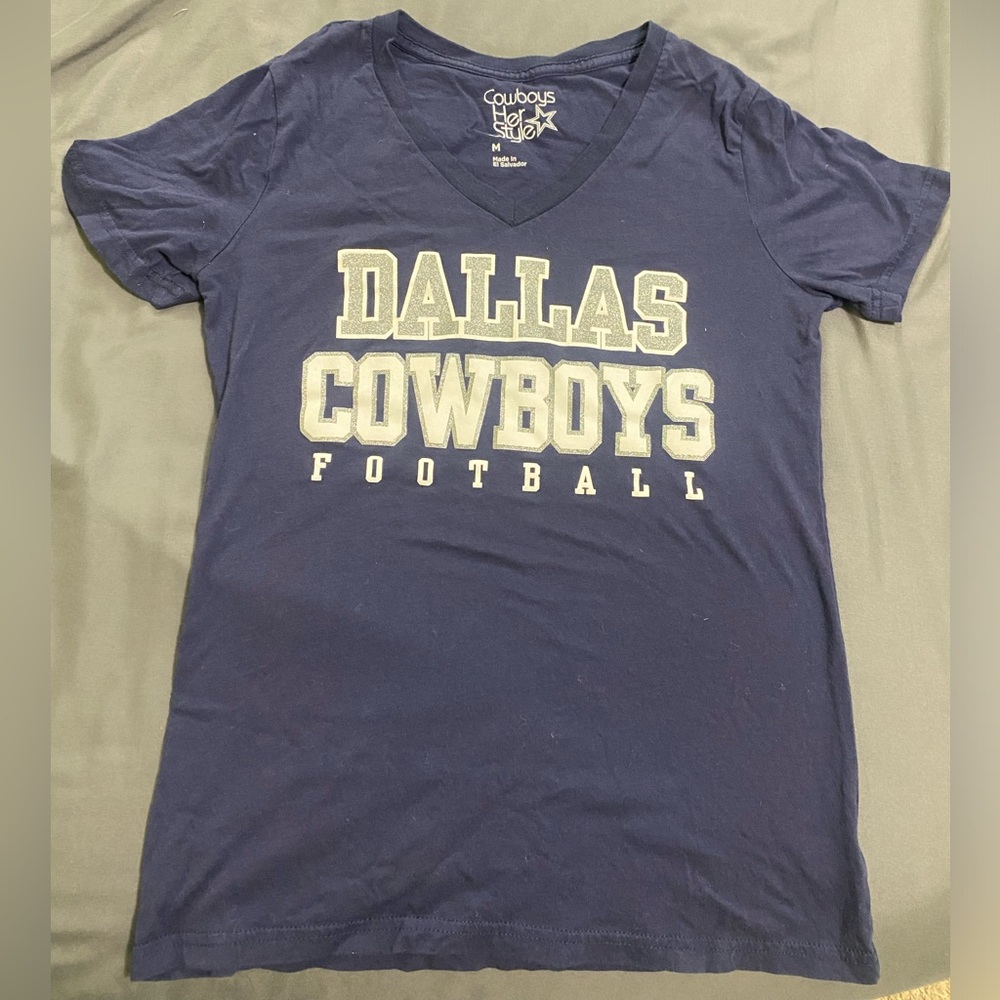 DALLAS COWBOYS WOMEN'S SHORT SLEEVE COWBOYS HER STYLE T SHIRT M BLUE